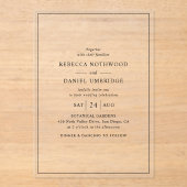 Elegante en minimale bruiloft acryl uitnodigingen (Voorkant)