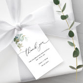 Elegante en Minimale Eucalyptus Groen Bruiloft Cadeaulabel
