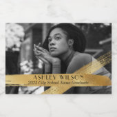 Elegante en minimale gouden foto sparkling wijnetiket (Enkel label)