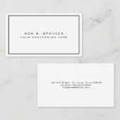 Elegante en minimalistische Clear White Profession Visitekaartje (Voorkant / Achterkant)