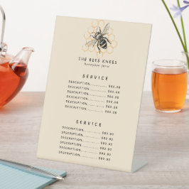 Elegante en minimalistische honingimker reclamebord met voetstuk