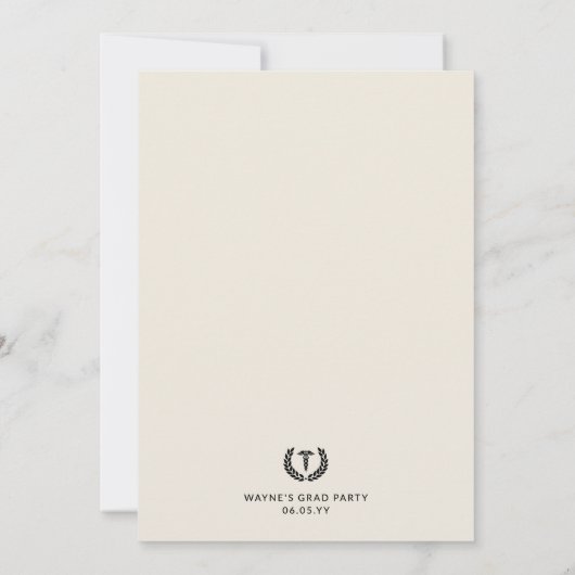 Elegante en minimalistische medische school Afstud Kaart (Achterkant)