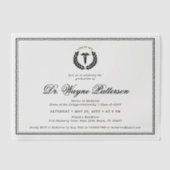Elegante en minimalistische medische school Afstud Vellum Uitnodigingen (Voorkant)