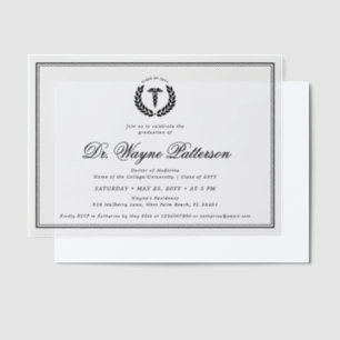 Elegante en minimalistische medische school Afstud Vellum Uitnodigingen
