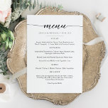 Elegante en minimalistische menu Kaart<br><div class="desc">Eenvoudig Classic & Elegant Bruiloft, Feest of Jubileum Menu. Een elegant ontwerp in zwart-wit of elke achtergrondkleur die u kiest. Klik gewoon op de koppeling voor verdere aanpassing, die wordt weergegeven onder het tekstvak aan de rechterkant, en kies uw aangepaste kleurenachtergrond. Deze teken poster sjabloon maakt het snel en gemakkelijk...</div>