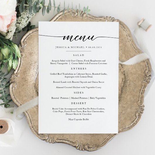 Elegante en minimalistische menukaart