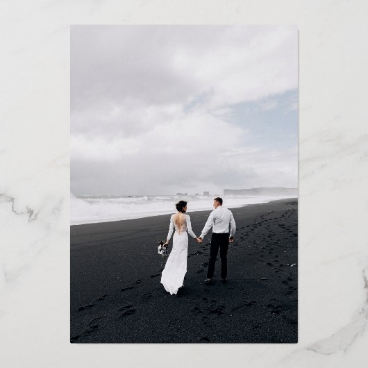 Elegante en Minimalistische Tafelnummerkaarten van Folie Uitnodiging (Achterkant)