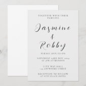 Elegante en minimalistische trouwuitnodiging kaart (Voorkant / Achterkant)