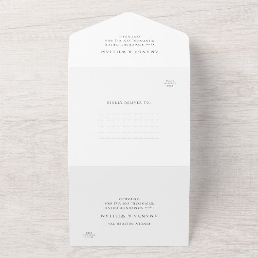 Elegante en moderne all-in-one uitnodiging (Buitenkant)