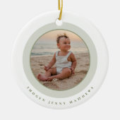 Elegante en moderne Baby's eerste kerst-aandenken Keramisch Ornament (Voorkant)