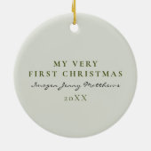 Elegante en moderne Baby's eerste kerst-aandenken Keramisch Ornament (Achterkant)