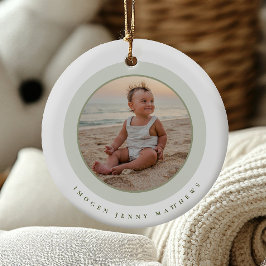 Elegante en moderne Baby's eerste kerst-aandenken Keramisch Ornament