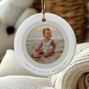 Elegante en moderne Baby's eerste kerst-aandenken Keramisch Ornament