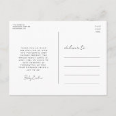 Elegante en moderne babyshower bedankje briefkaart (Achterkant)
