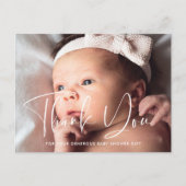 Elegante en moderne babyshower bedankje briefkaart (Voorkant)