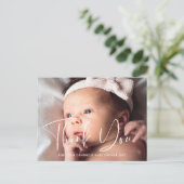 Elegante en moderne babyshower bedankje briefkaart (Staand voorkant)