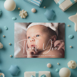 Elegante en moderne babyshower bedankje briefkaart