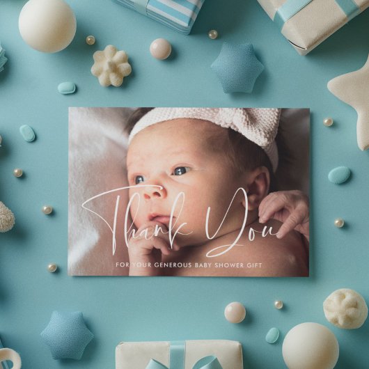 Elegante en moderne babyshower bedankje briefkaart