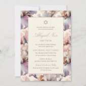 Elegante en moderne blos bloembat mitswa kaart (Voorkant)