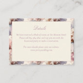 Elegante en moderne Blush en Mauve Bloem Bruiloft Informatiekaartje (Voorkant)