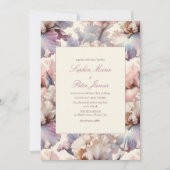 Elegante en moderne Blush en Mauve Bloem Bruiloft Kaart (Voorkant)