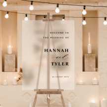 Elegante en moderne bruiloft Welkom Frosted