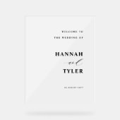 Elegante en moderne bruiloft Welkom Frosted Acryl Bord (Voorkant)