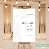 Elegante en moderne bruiloft Welkom Groene tekst Acryl Bord