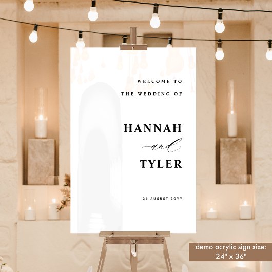Elegante en moderne bruiloft Welkom Wit Acryl Bord
