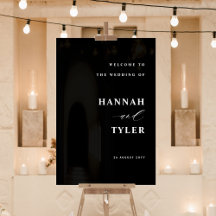 Elegante en moderne bruiloft Welkom Zwart