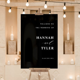 Elegante en moderne bruiloft Welkom Zwart Acryl Bord