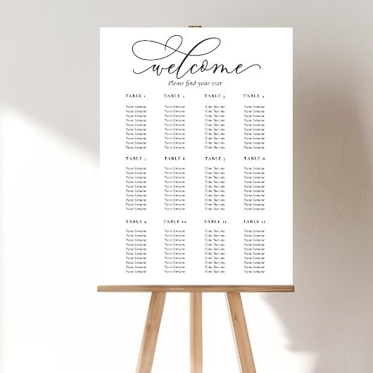 Elegante en moderne bruiloft zitkaart poster