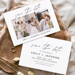 Elegante en moderne budget Save the Date 3 foto Flyer