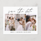 Elegante en moderne budget Save the Date 3 foto Flyer (Voorkant)