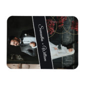 Elegante en moderne custom 2 foto bruiloft magneet (Horizontaal)