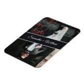 Elegante en moderne custom 2 foto bruiloft magneet (Linkerzijde)