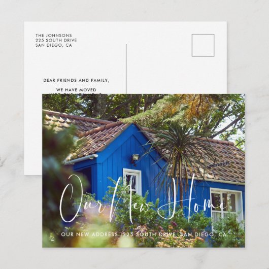 Elegante en moderne foto bewegende aankondiging briefkaart (Voorkant / Achterkant)