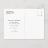 Elegante en moderne foto bewegende aankondiging briefkaart (Achterkant)