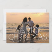 Elegante en moderne foto CURLY MERRY CHRISTMAS Feestdagenkaart (Voorkant)