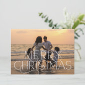Elegante en moderne foto CURLY MERRY CHRISTMAS Feestdagenkaart (Staand voorkant)
