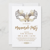 Elegante en moderne gouden Masquerade Party Verjaa Kaart (Voorkant)