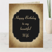 Elegante en moderne Happy Birthday Wife Greeting Kaart (Voorkant)