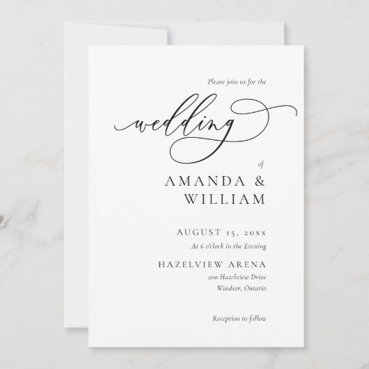 Elegante en moderne huwelijksuitnodiging kaart (Voorkant)