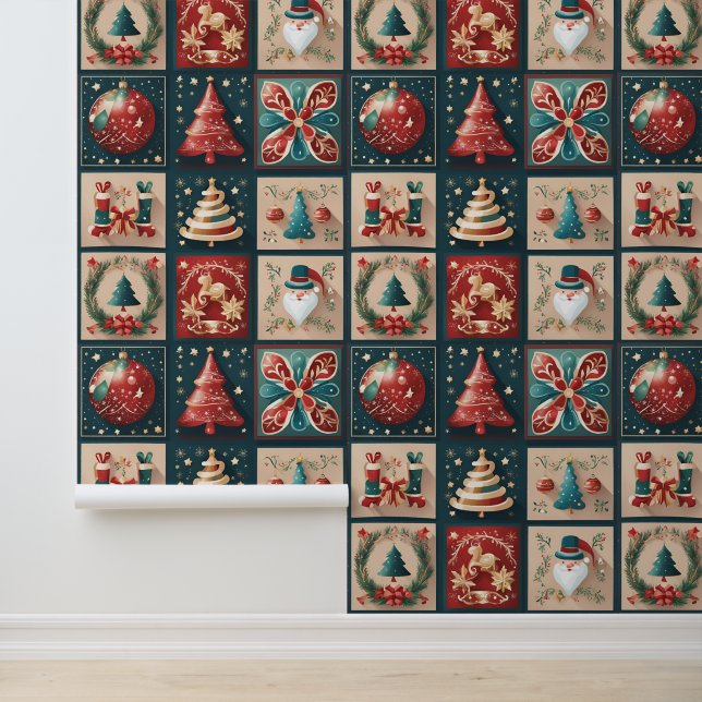 Elegante en moderne kerstdecoraties behang (Applicatie)