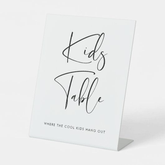 Elegante en moderne Kinder tafel bruiloft Reclamebord Met Voetstuk (Voorkant)