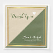 elegante en moderne, klassieke groene beige bruilo servetten (Voorkant)