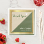 elegante en moderne, klassieke groene beige bruilo servetten (Insitu)