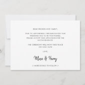 Elegante en moderne Love is patient huwelijksupdat Aankondiging (Achterkant)