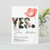 Elegante en moderne papaver rode bruiloft kaart (Staand voorkant)