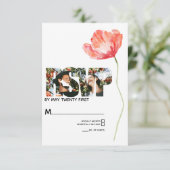 Elegante en moderne Poppy Red Wedding RSVP (Staand voorkant)